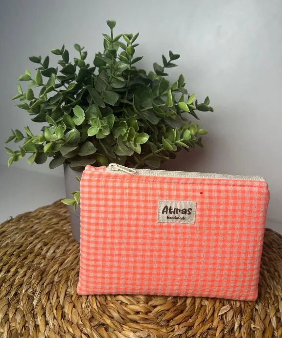 Necesser vichy coral fino