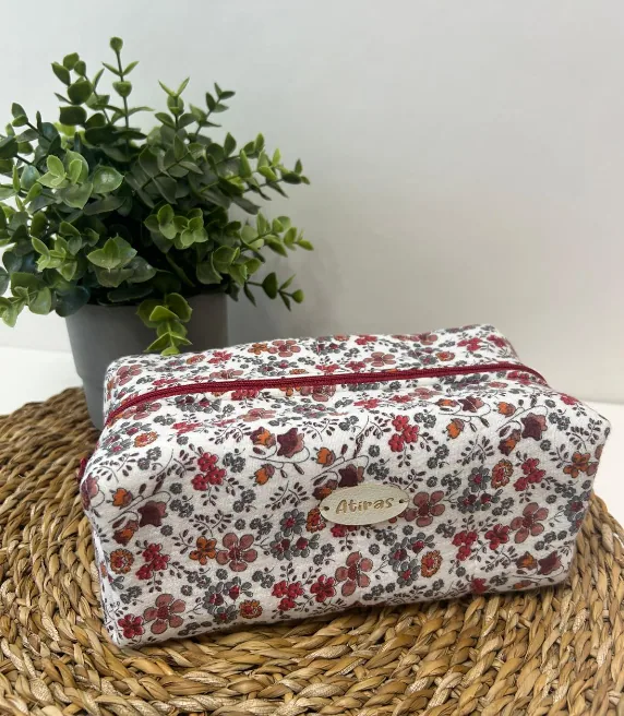 Neceser Box floral granate