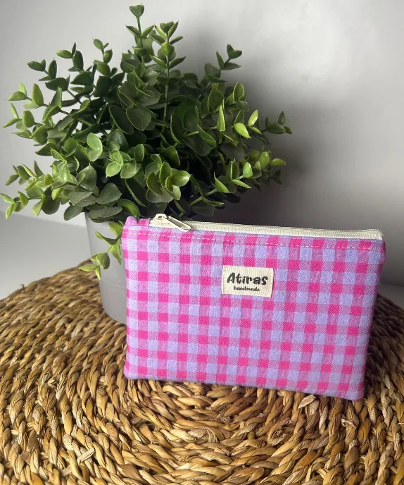 Necesser vichy rosa & lila