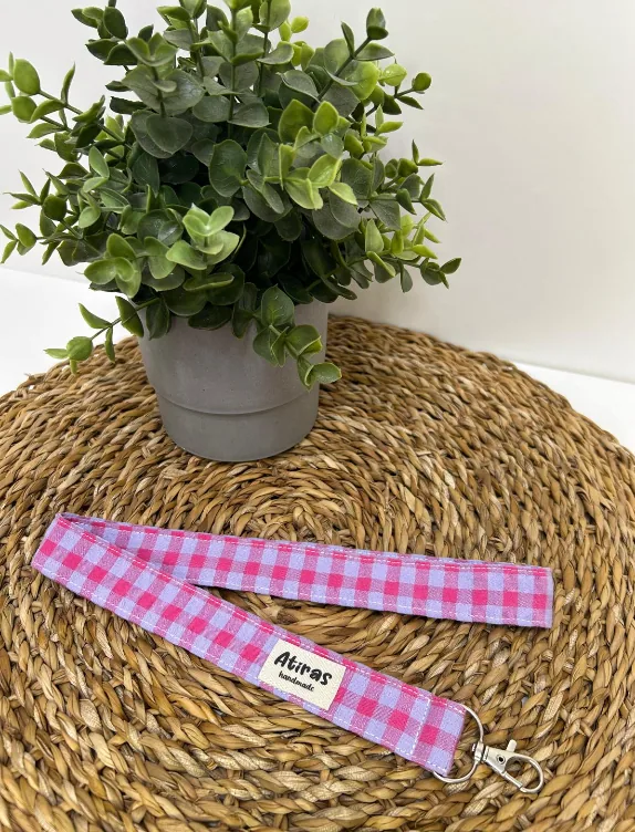 Muñequera vichy rosa & lila