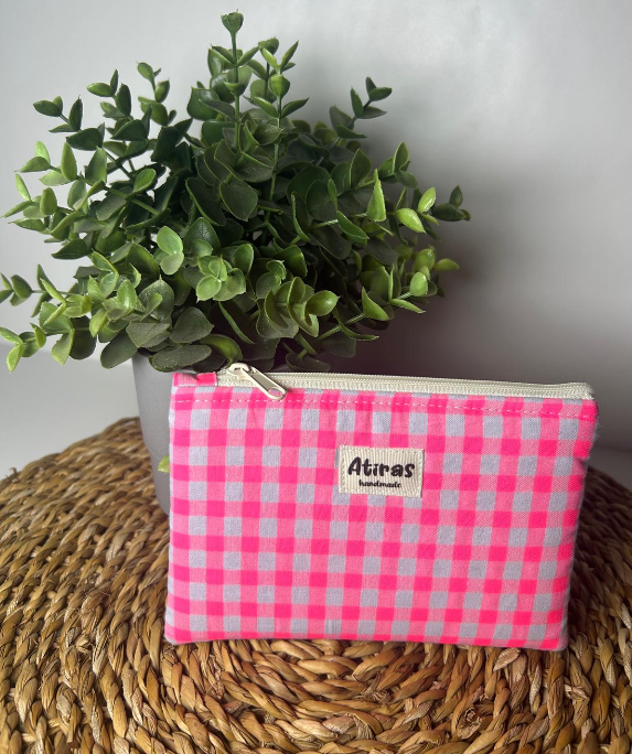 Necesser vichy rosa & gris