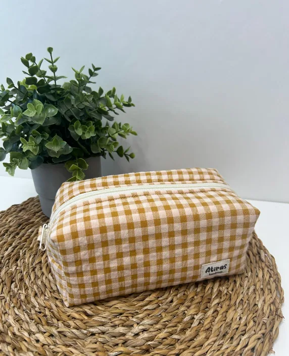 Neceser Box vichy mostaza